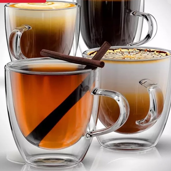 Set of 4 clear glass coffee mug Tea mug Espresso - Picture 3 of 10